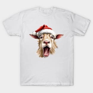 Funny Christmas Goat Face T-Shirt